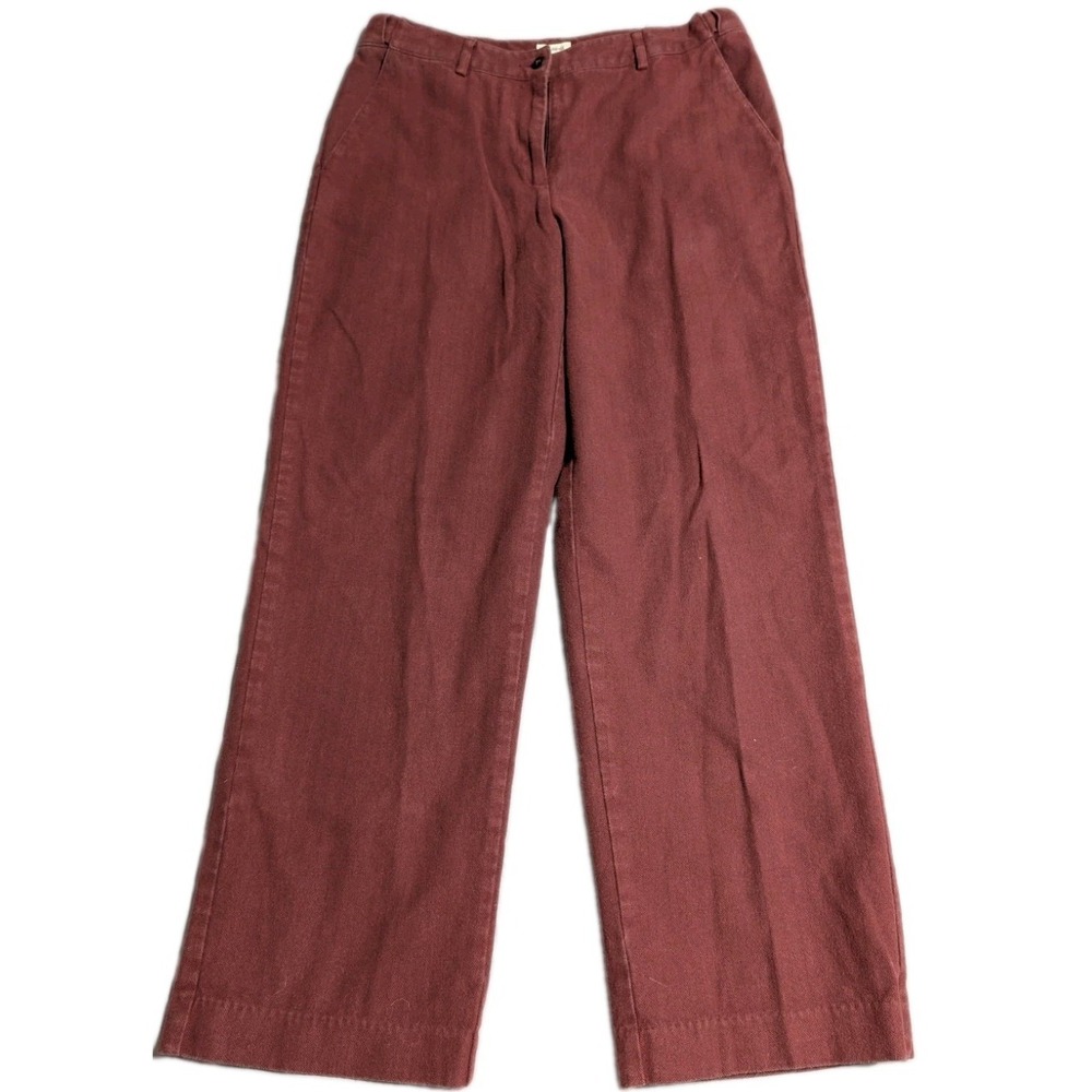 LL Beanโ Womens 10 Classic Fit Herringbone Pants Burgundy Fully Lined